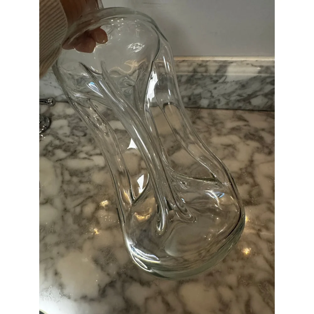 Vintage Danish Modern Glass Decanter Kluk Kluk Style Holmegaard Style MCM